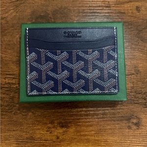 Goyard Blue Geometric Key Card Holder